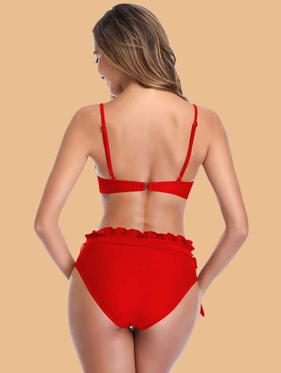 women solid swimwear bikini set - 22363951 -  Standard Image - 3