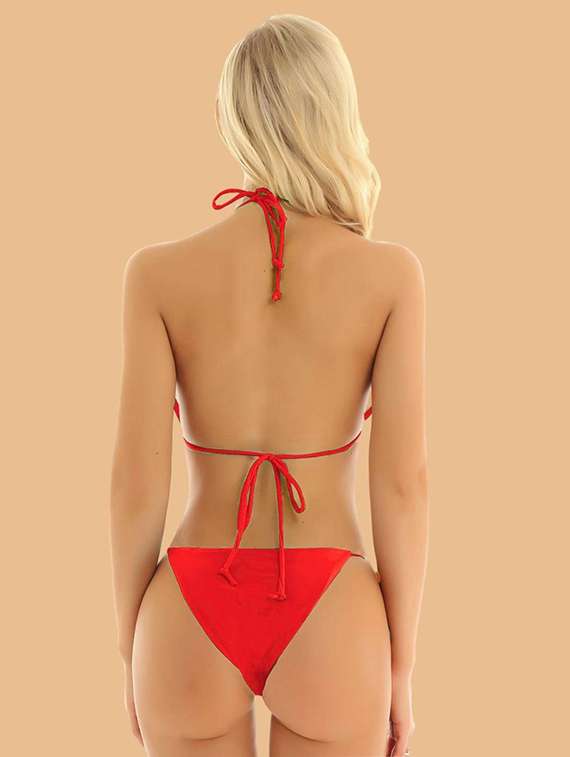 women solid swimwear bikini set - 22363959 -  Standard Image - 3