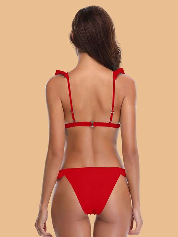 women solid swimwear bikini set - 22363979 -  Standard Image - 3