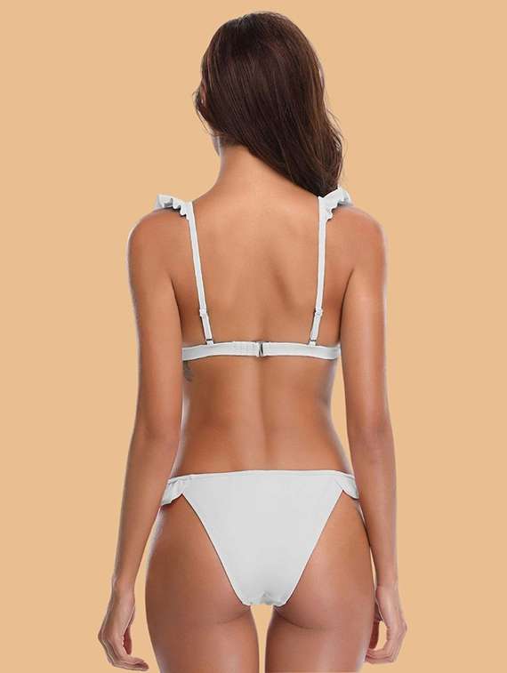 women solid swimwear bikini set - 22363980 -  Standard Image - 3