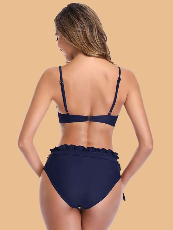 women solid swimwear bikini set - 22363981 -  Standard Image - 3