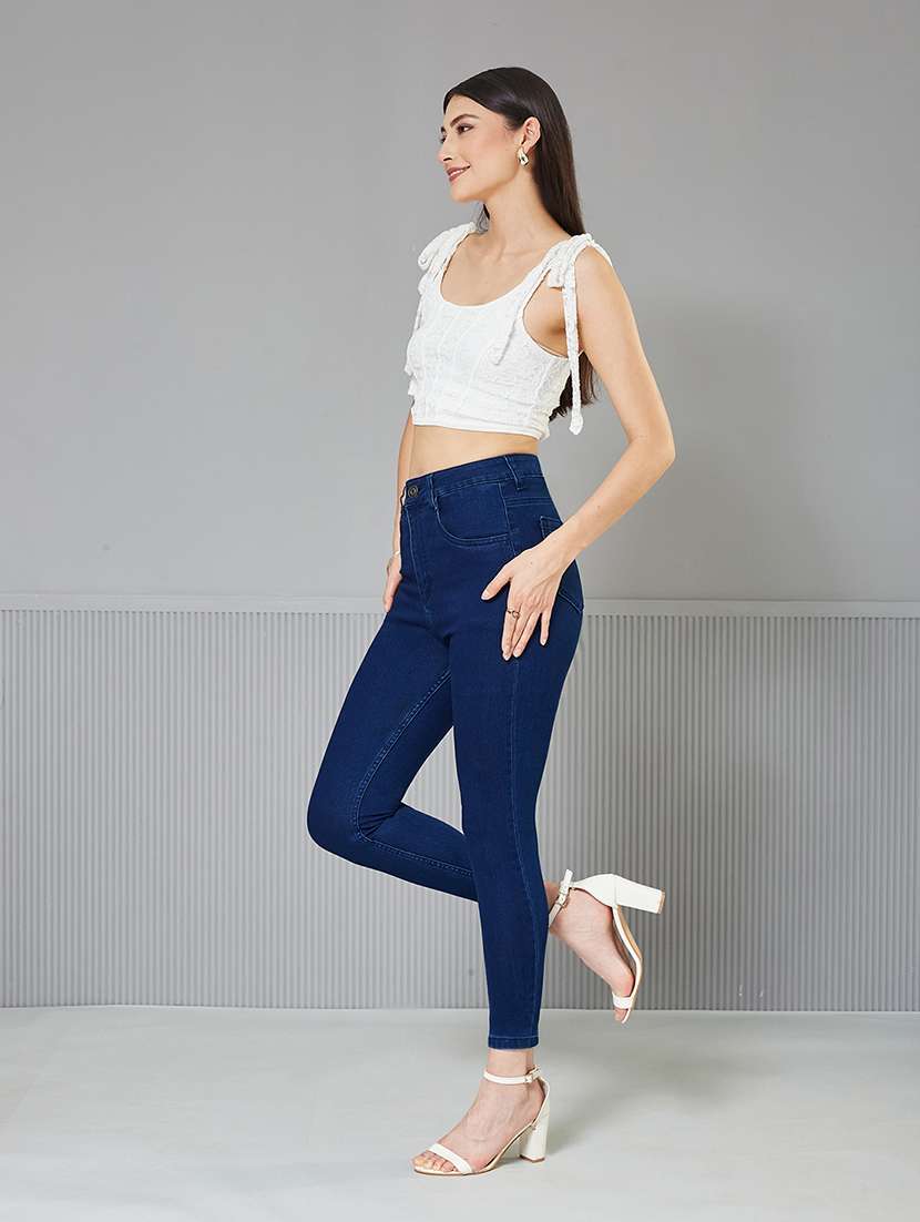 women solid high rise skinny jean - 22364039 -  Standard Image - 3