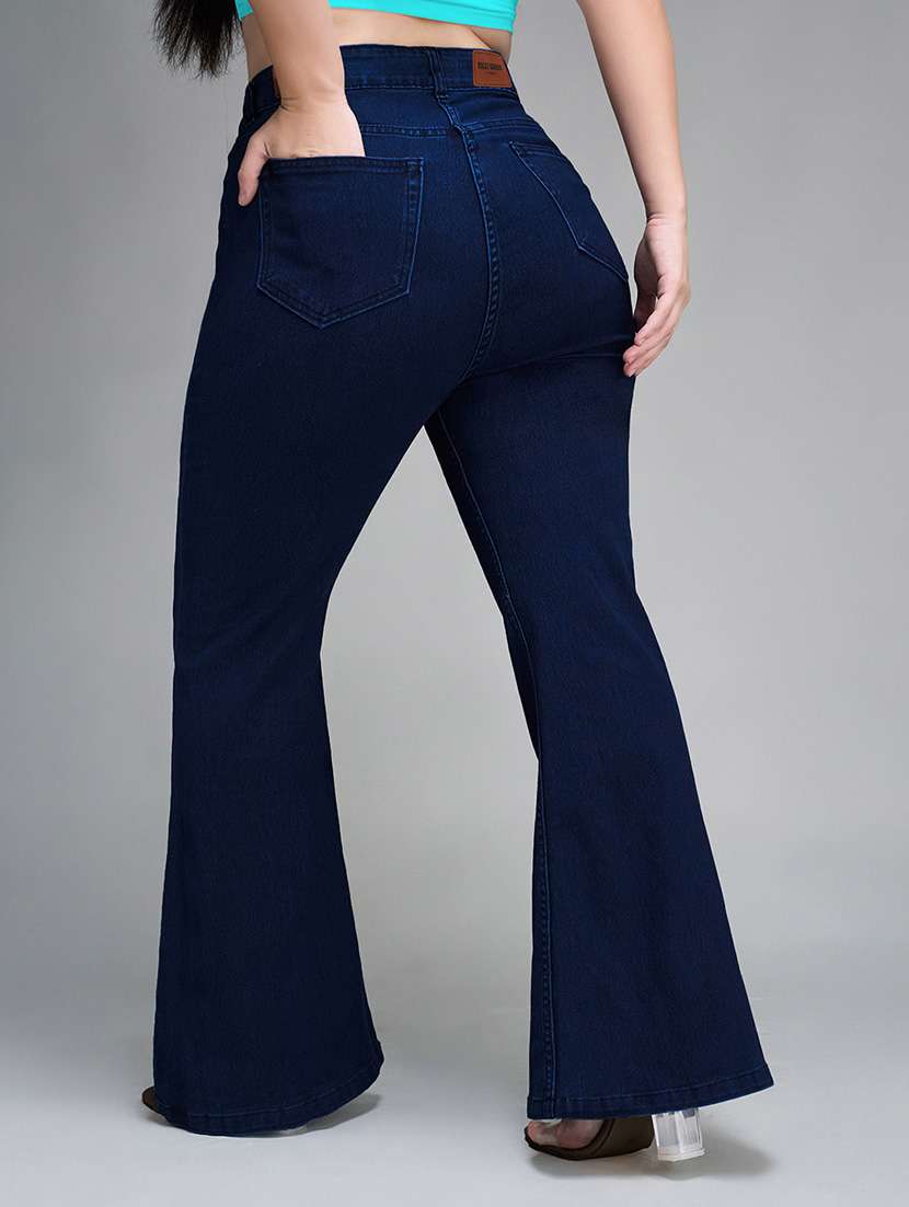 women solid high rise bootcut jeans - 22364047 -  Standard Image - 3