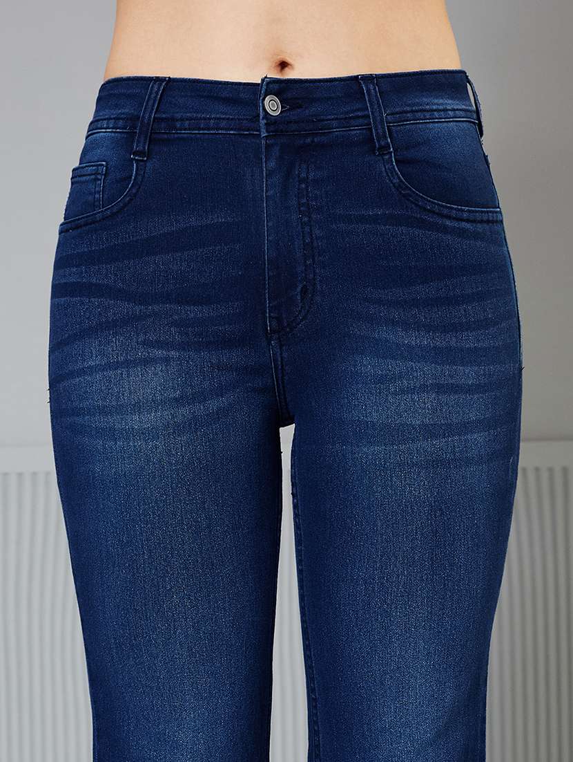 women solid high rise bootcut jeans - 22364050 -  Standard Image - 3