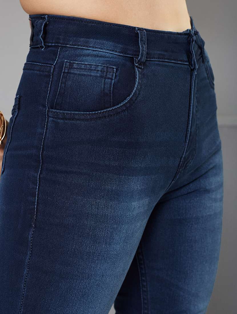 women solid high rise bootcut jeans - 22364055 -  Standard Image - 3