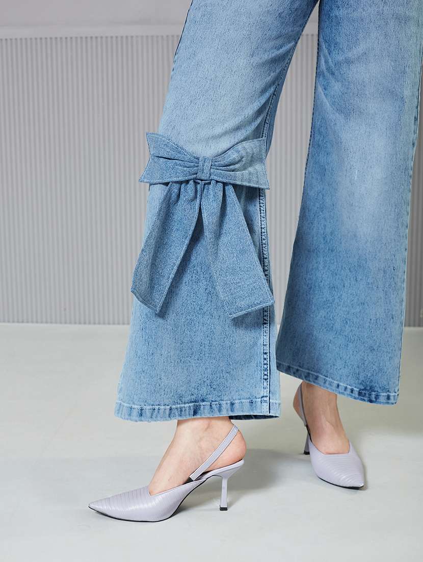 women solid high rise wide leg jeans - 22364056 -  Standard Image - 3