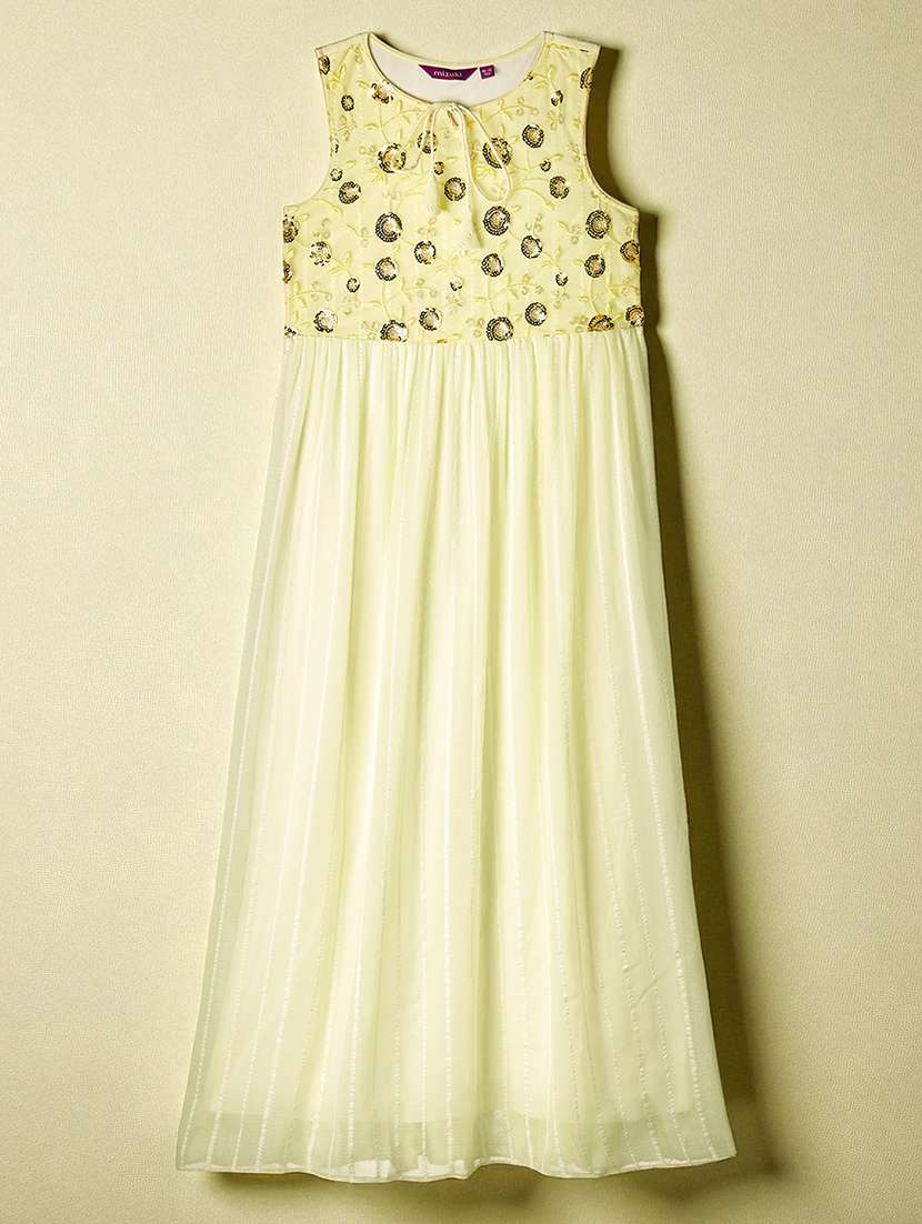 girls embellished sleveeless fit & flare dress