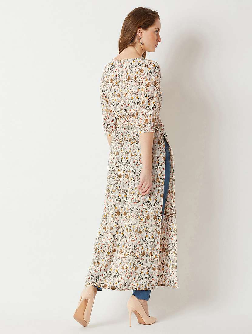 women printed three quarter sleeve tunic - 22364122 -  Standard Image - 3