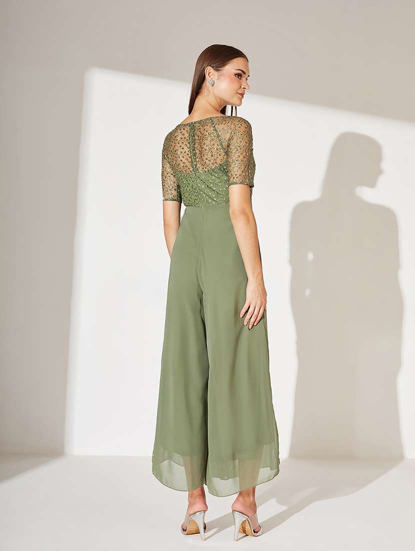 women self designed short sleeve jumpsuit - 22364138 -  Standard Image - 3