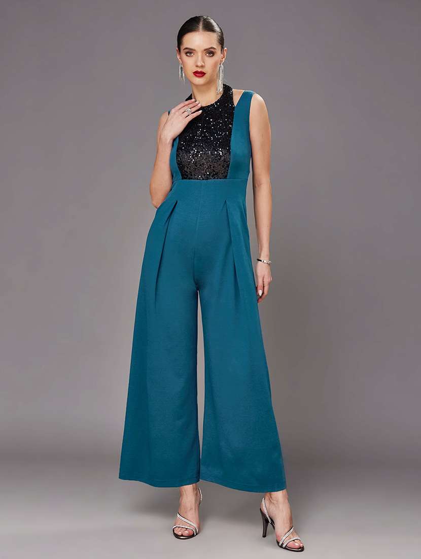 women sequined sleeveless jumpsuit