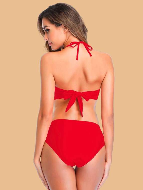 women solid swimwear bikini set - 22364169 -  Standard Image - 3