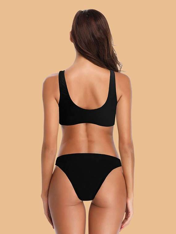 women solid swimwear bikini set - 22364176 -  Standard Image - 3