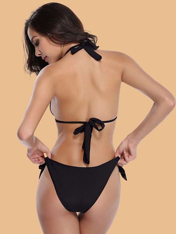 women solid swimwear bikini set - 22364180 -  Standard Image - 3