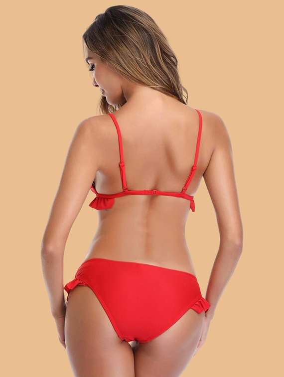 women solid swimwear bikini set - 22364184 -  Standard Image - 3