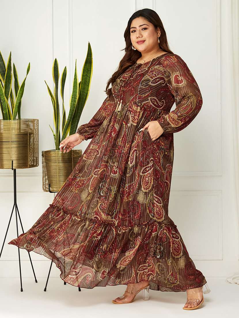 women plus size printed tiered dress - 22364229 -  Standard Image - 3
