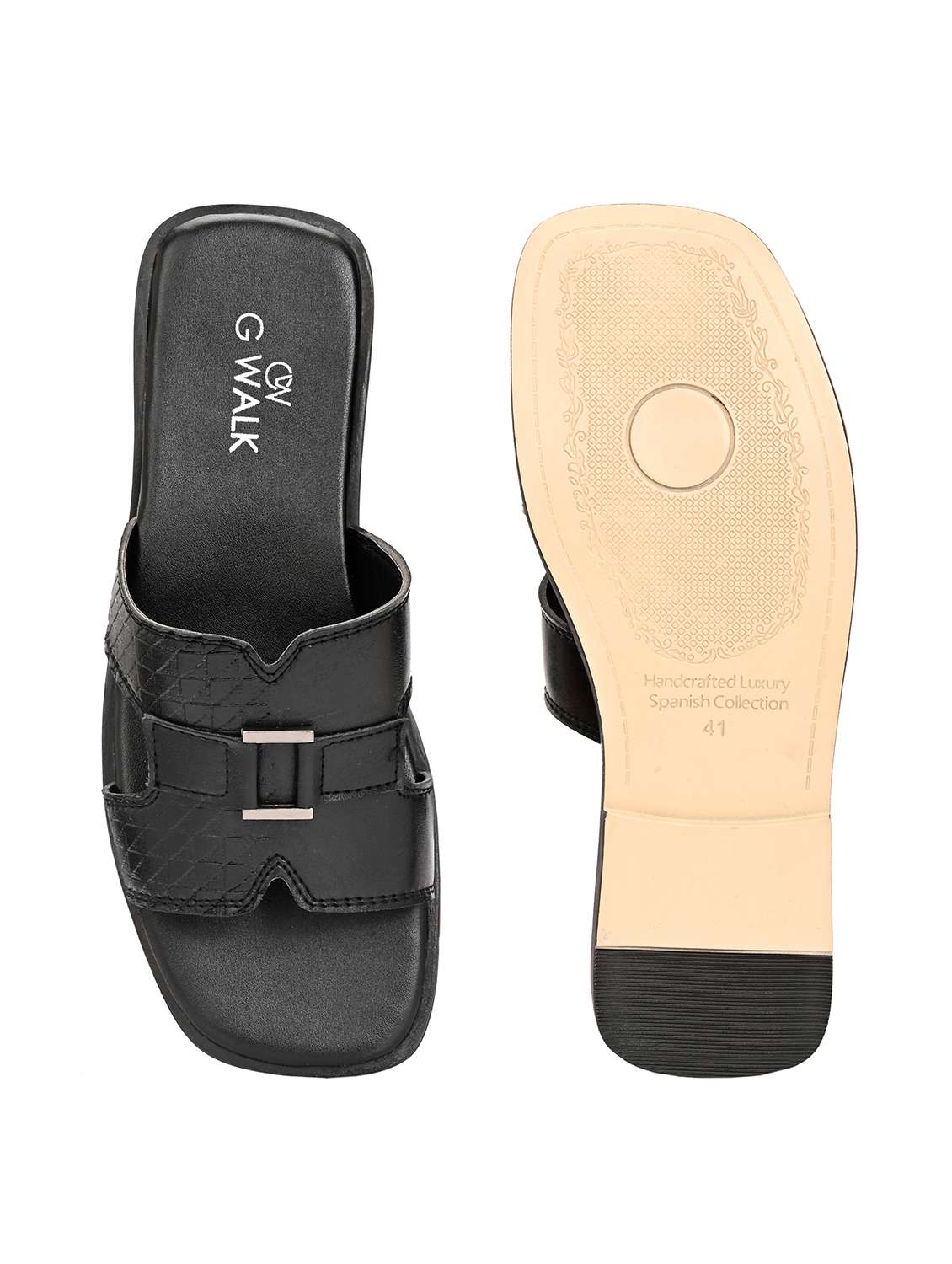 men textured slip on sandal - 22364265 -  Standard Image - 5