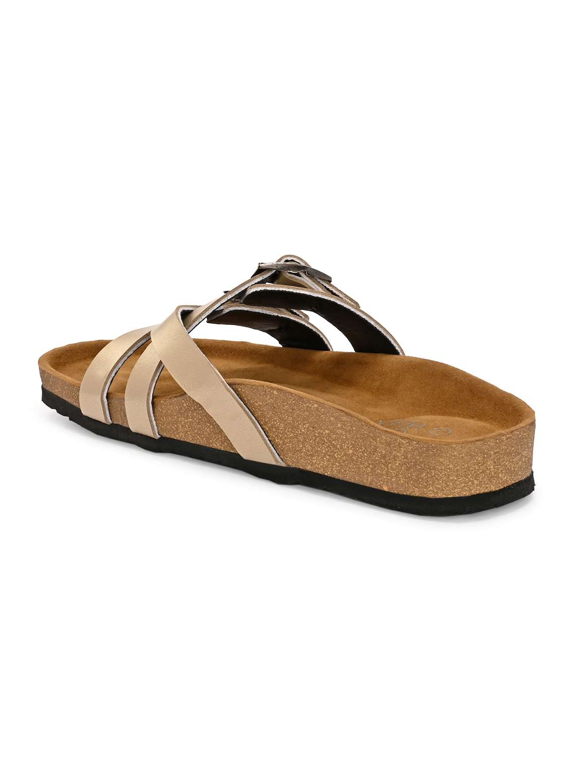 women gold slip on sandal - 22364268 -  Standard Image - 3