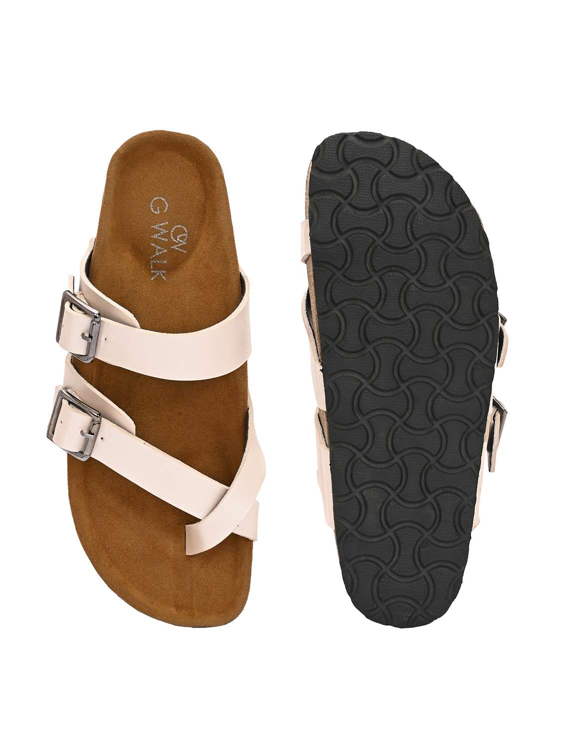 women cream slip on sandal - 22364271 -  Standard Image - 3