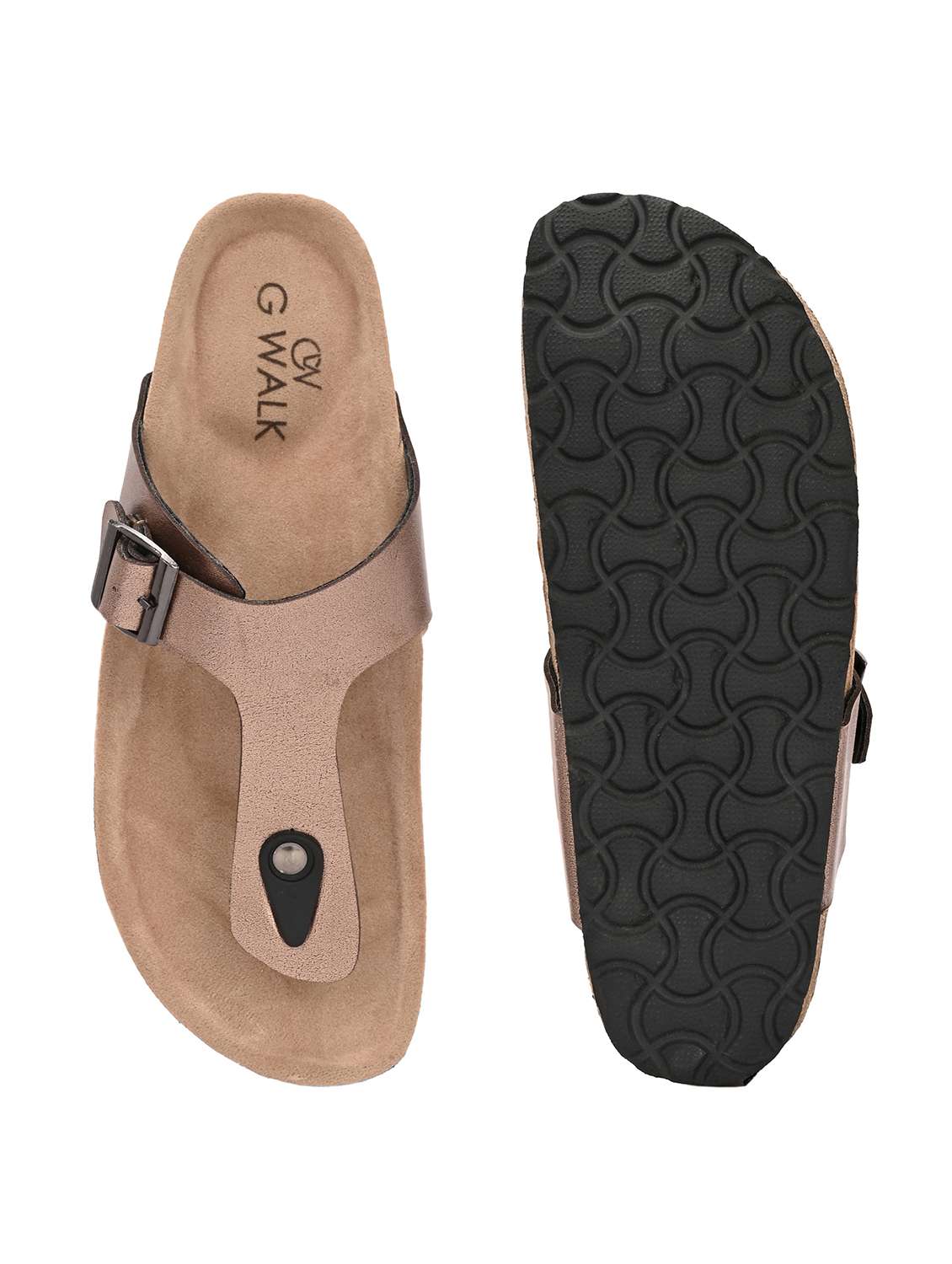 women copper slip on sandal - 22364274 -  Standard Image - 5