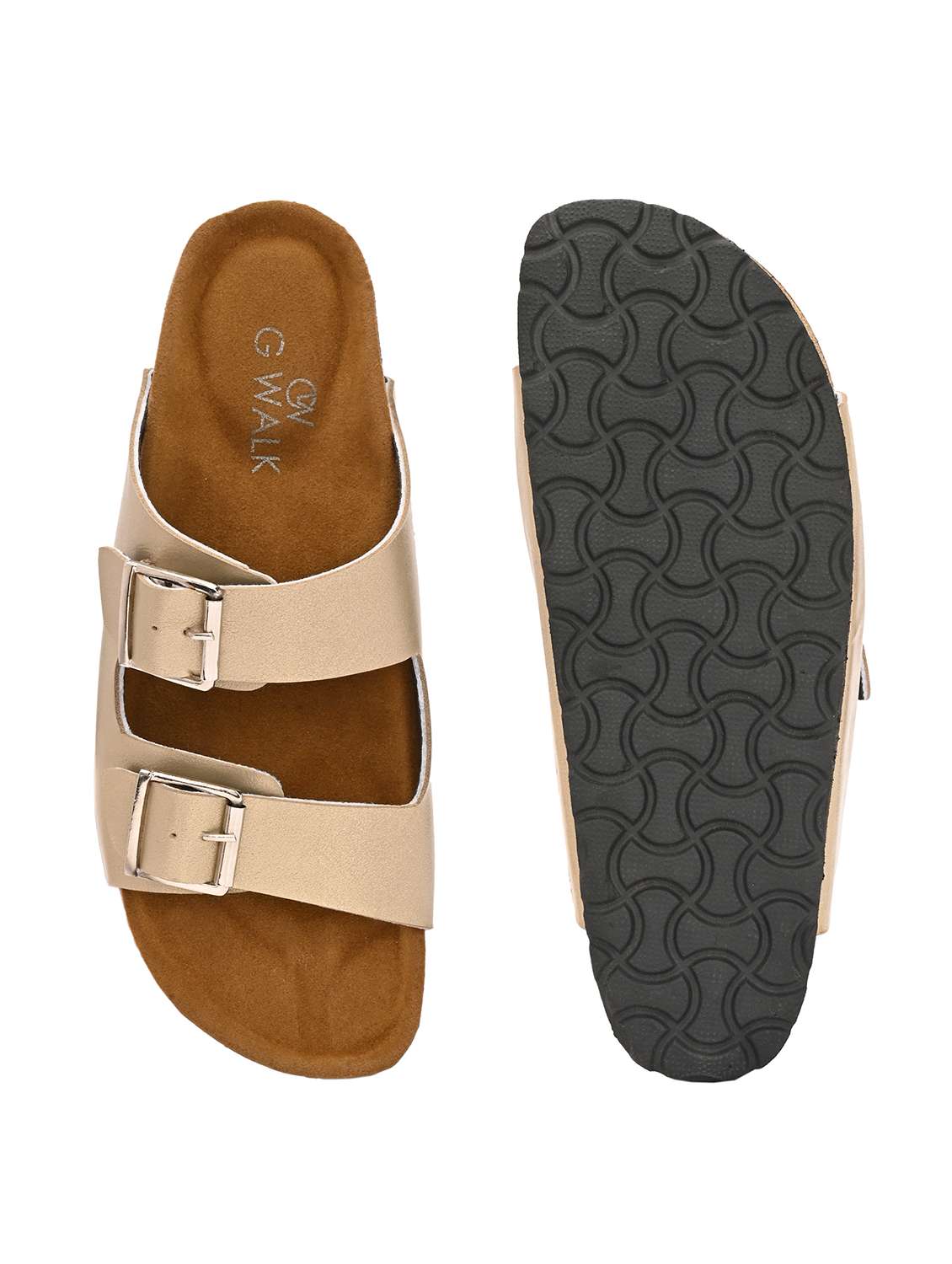 women gold slip on sandal - 22364275 -  Standard Image - 5