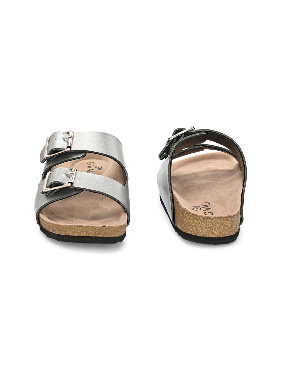 women silver slip on sandal - 22364276 -  Standard Image - 3