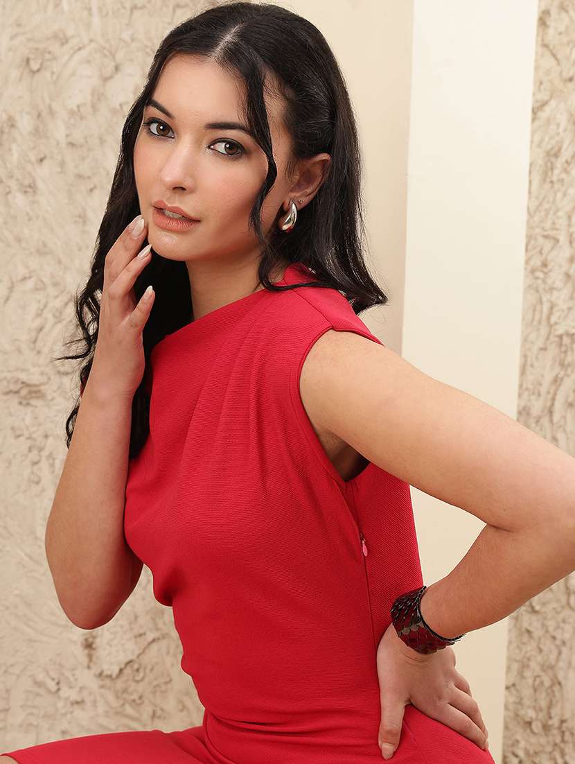 women solid single shoulder bodycon dress - 22364441 -  Standard Image - 5