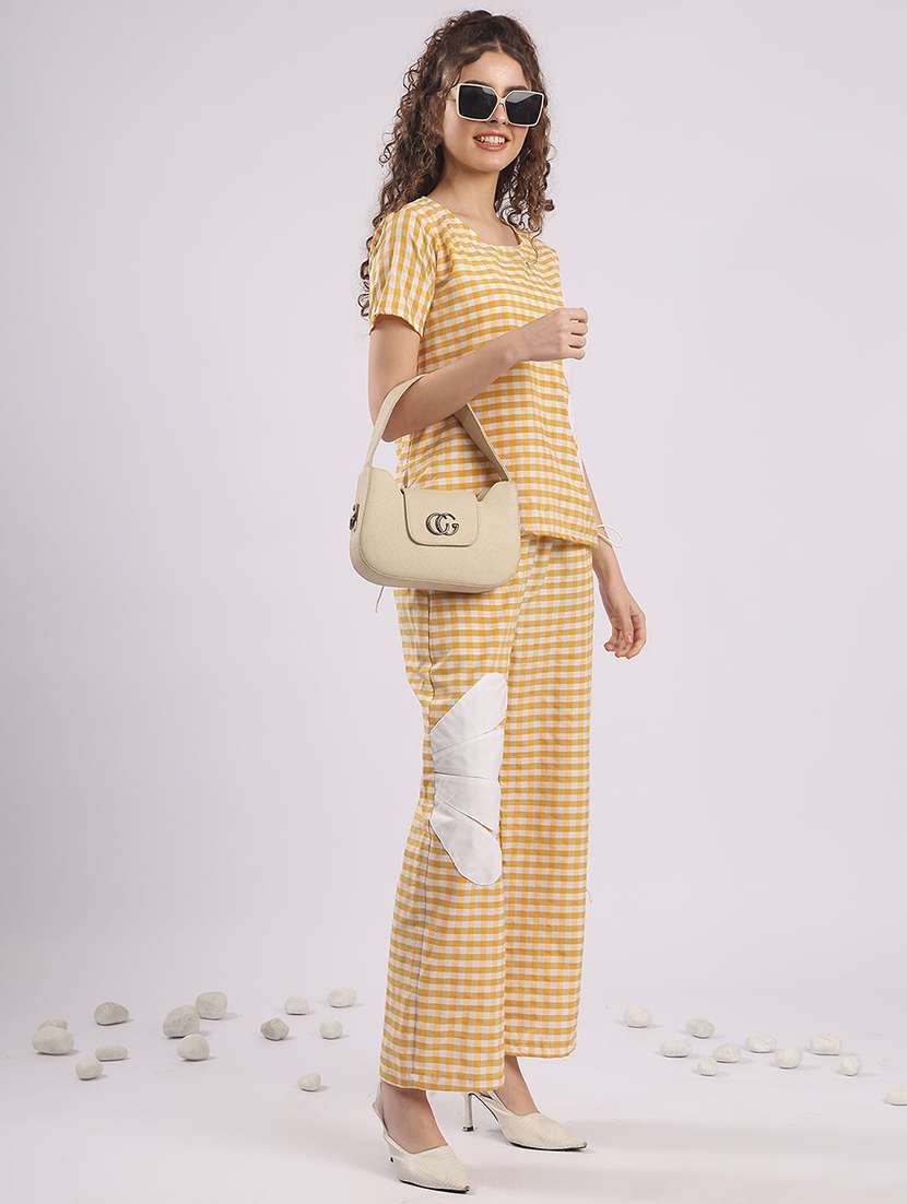 women checkered top and trouser co-ord set - 22364468 -  Standard Image - 3