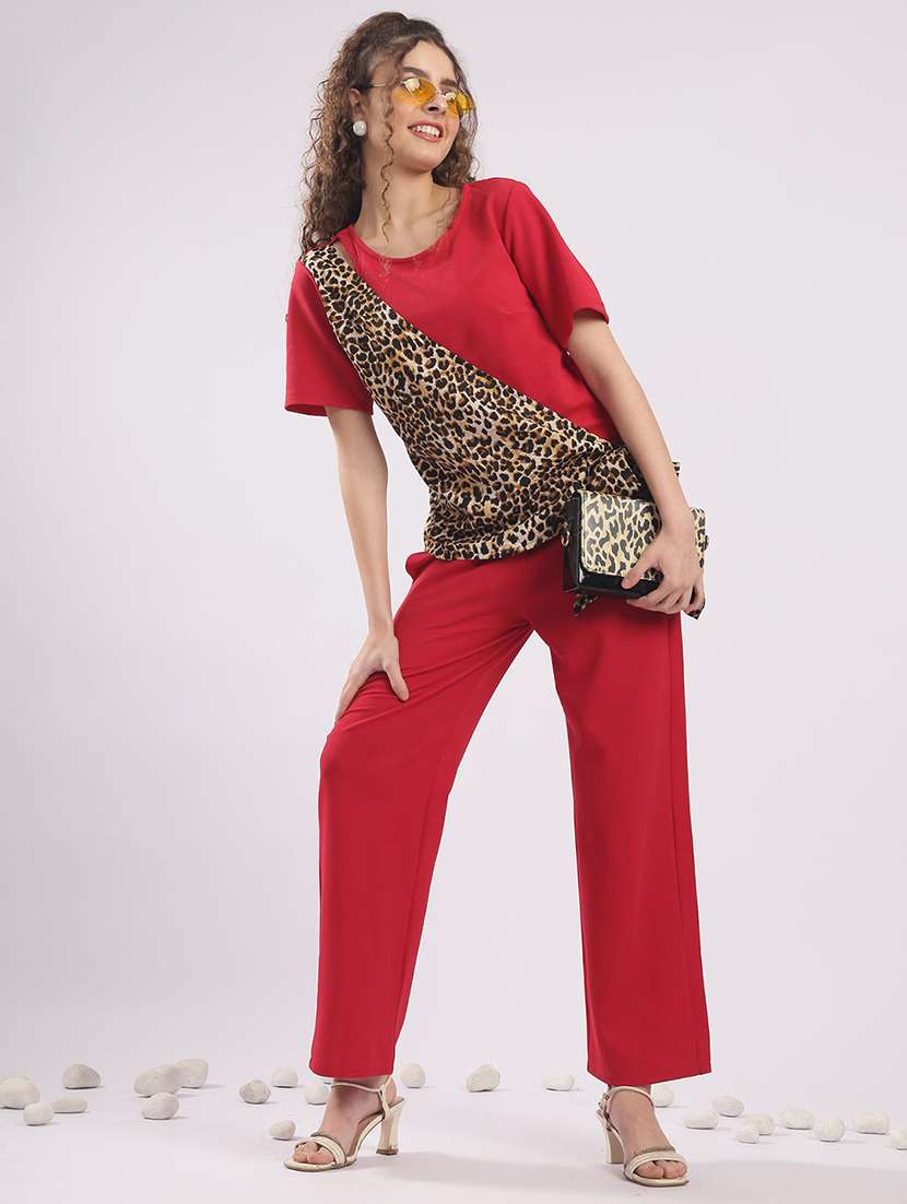 women printed top and trouser co-ord set