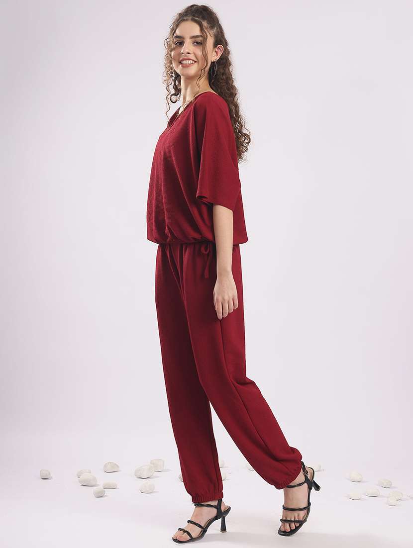 women solid top and trouser co-ord set - 22364477 -  Standard Image - 3