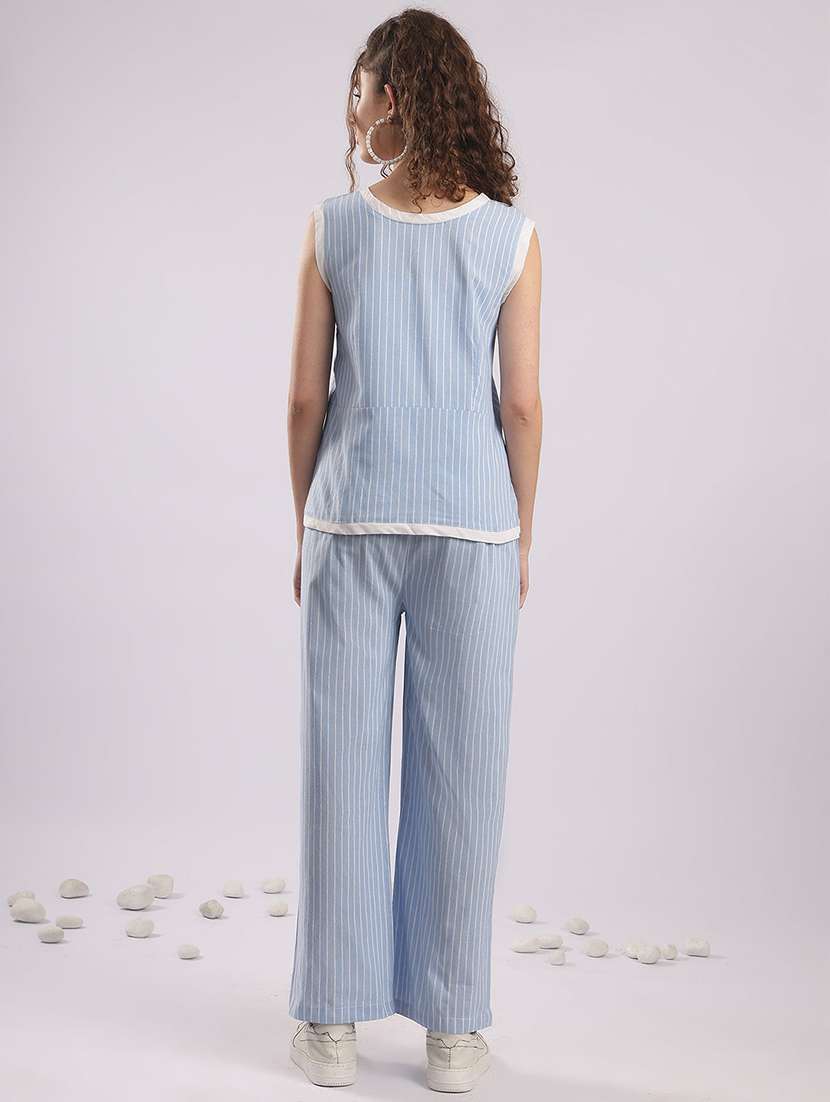 women striped top and trouser co-ord set - 22364485 -  Standard Image - 3