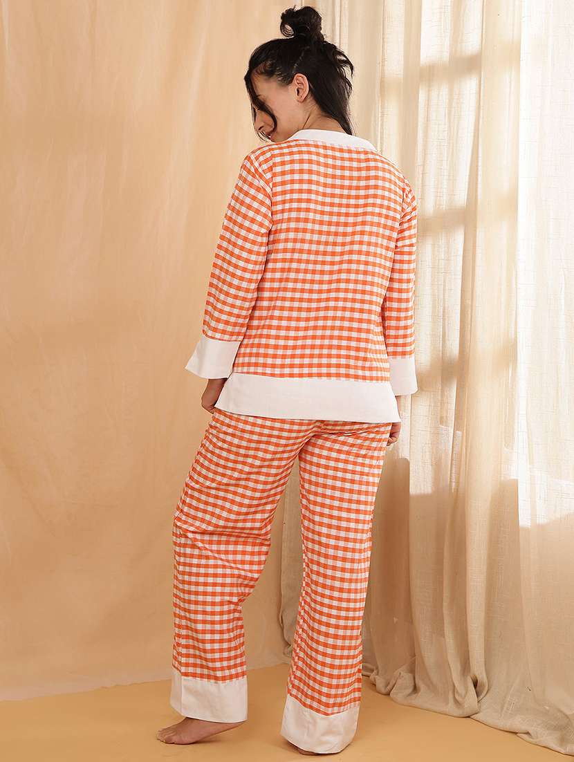 women checkered nightwear pyjama set - 22364504 -  Standard Image - 3
