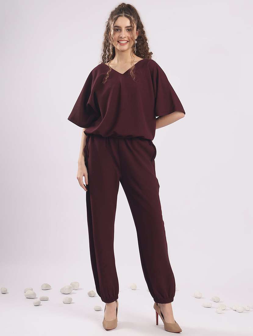 women solid top and trouser co-ord set