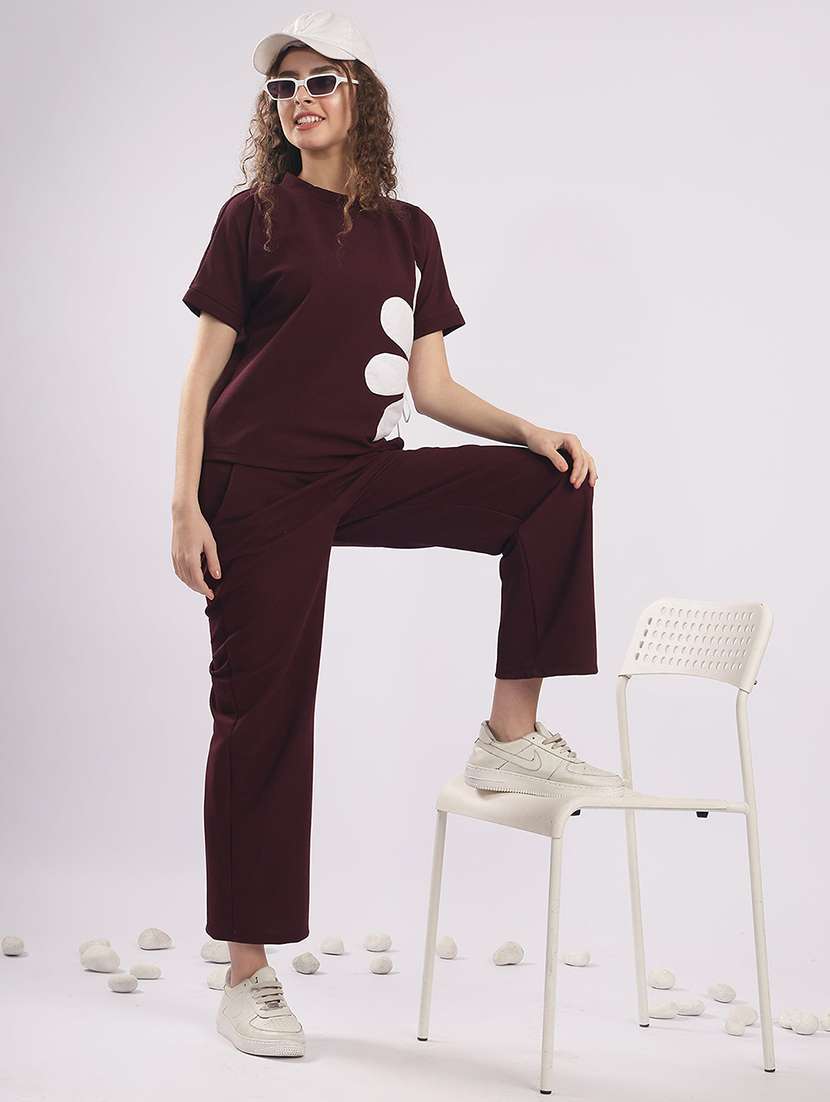 women printed top and trouser co-ord set