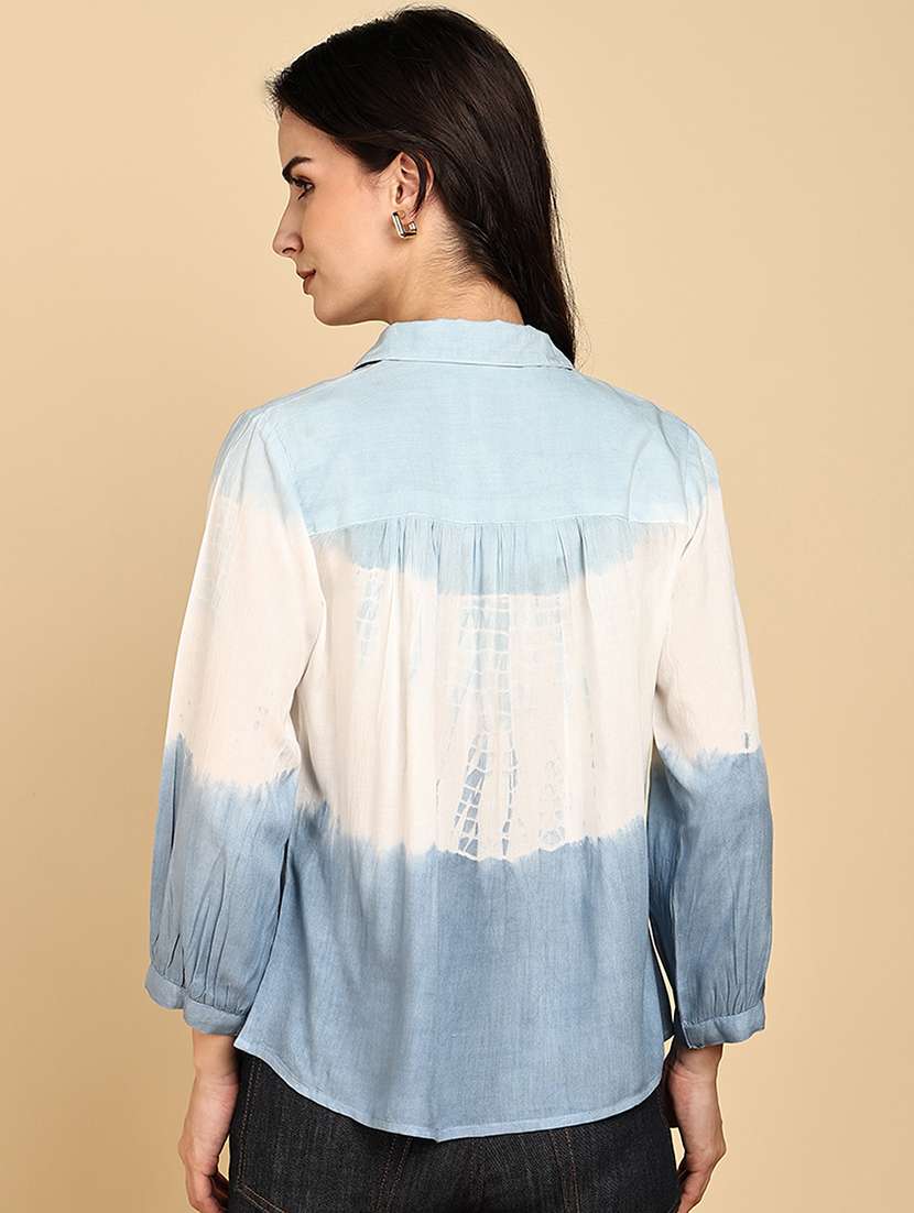 women tie & dye collared long sleeve shirt - 22364517 -  Standard Image - 3