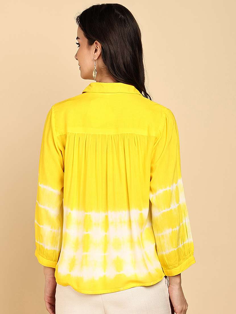 women tie & dye collared long sleeve shirt - 22364518 -  Standard Image - 3