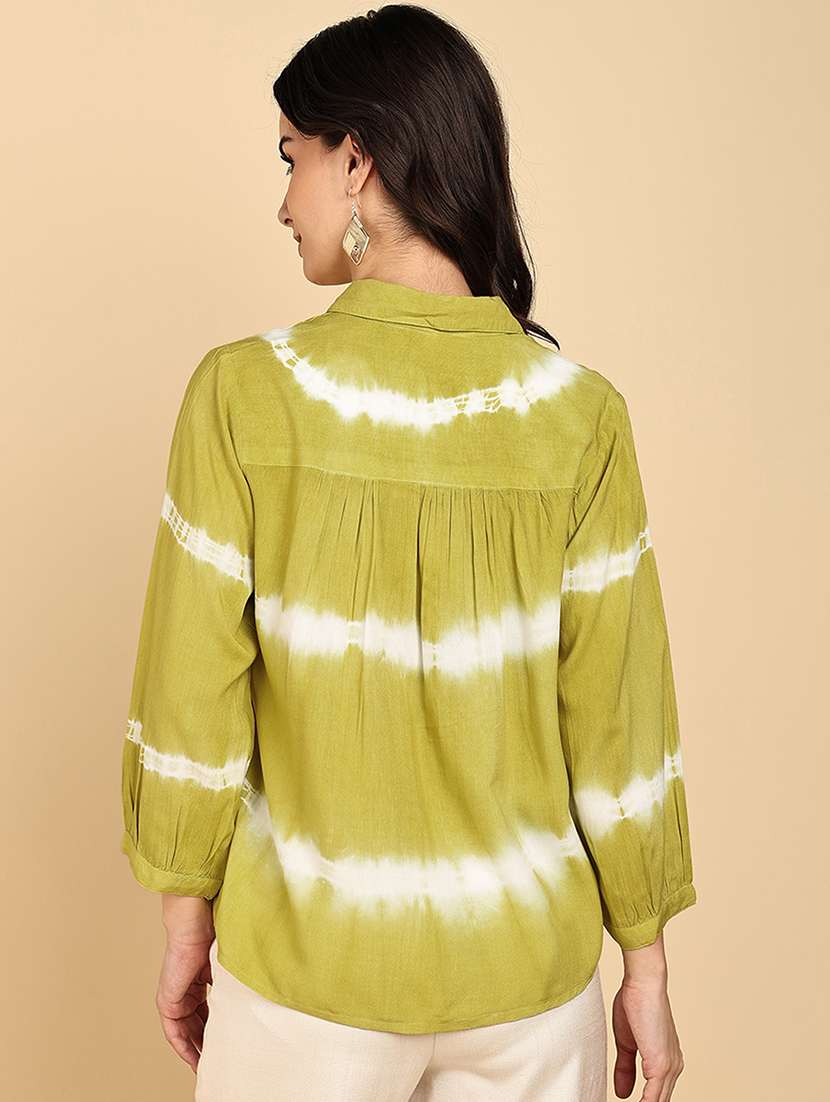women tie & dye collared long sleeve shirt - 22364521 -  Standard Image - 3