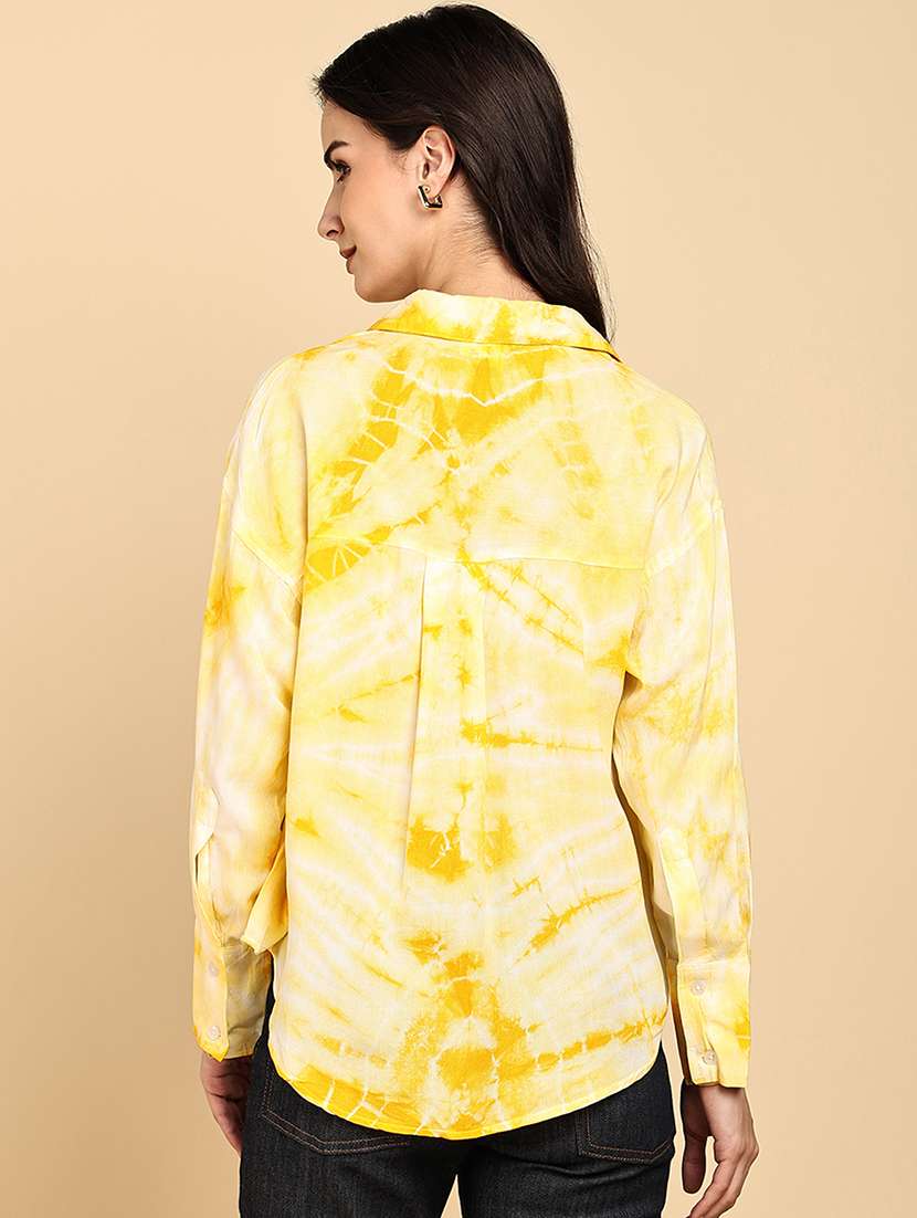 women tie & dye collared long sleeve shirt - 22364527 -  Standard Image - 3