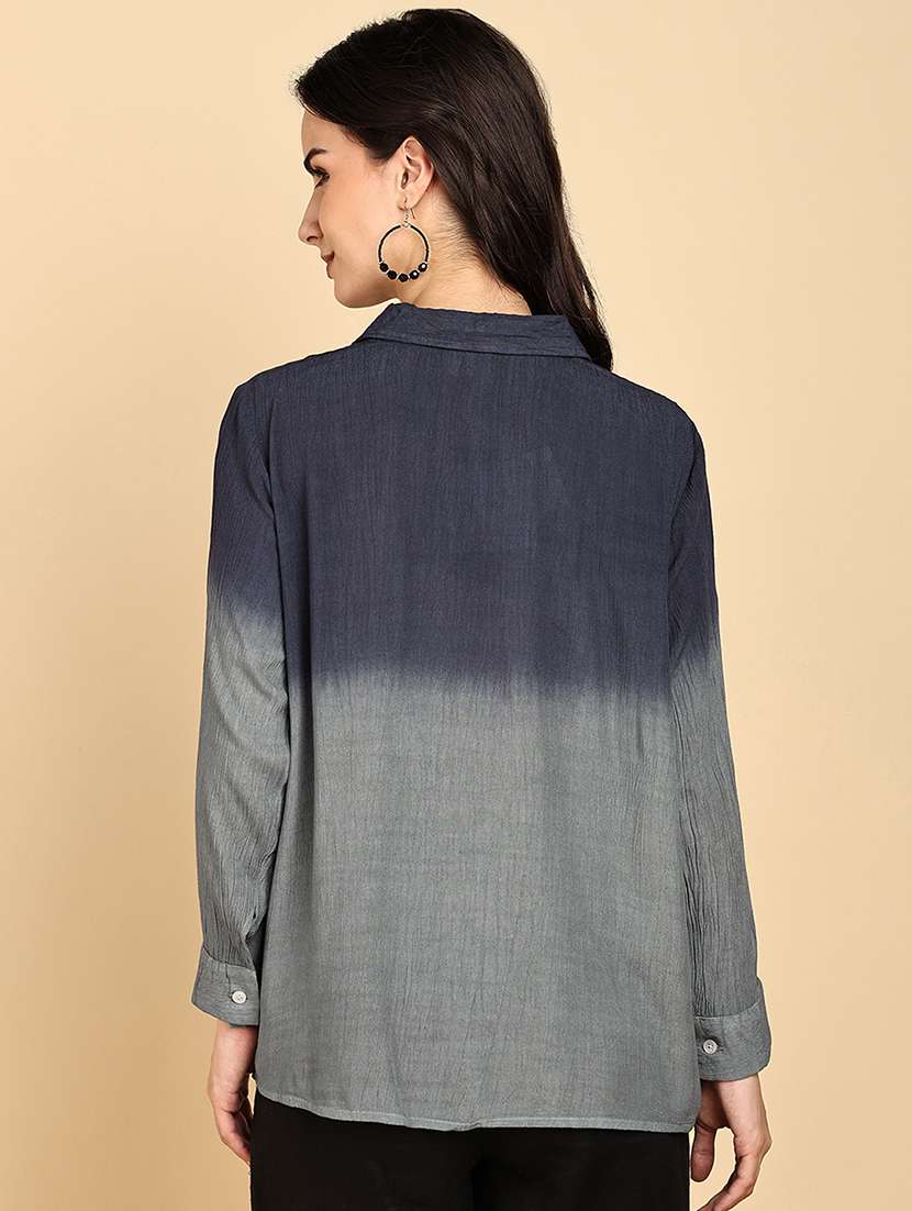 women tie & dye collared long sleeve shirt - 22364528 -  Standard Image - 3