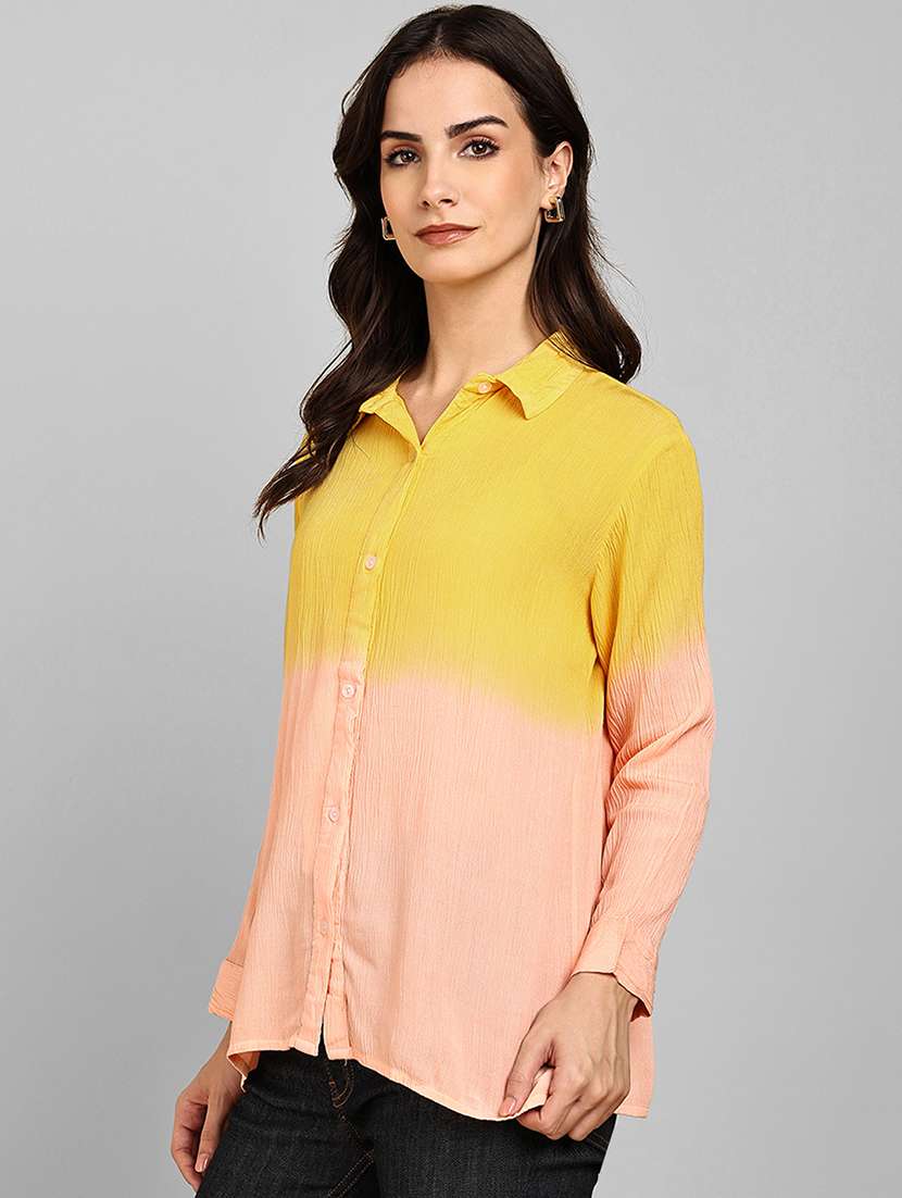 women tie & dye collared long sleeve shirt - 22364530 -  Standard Image - 3