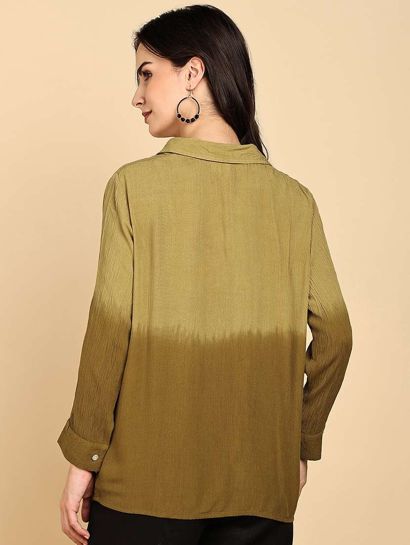 women tie & dye collared long sleeve shirt - 22364533 -  Standard Image - 3