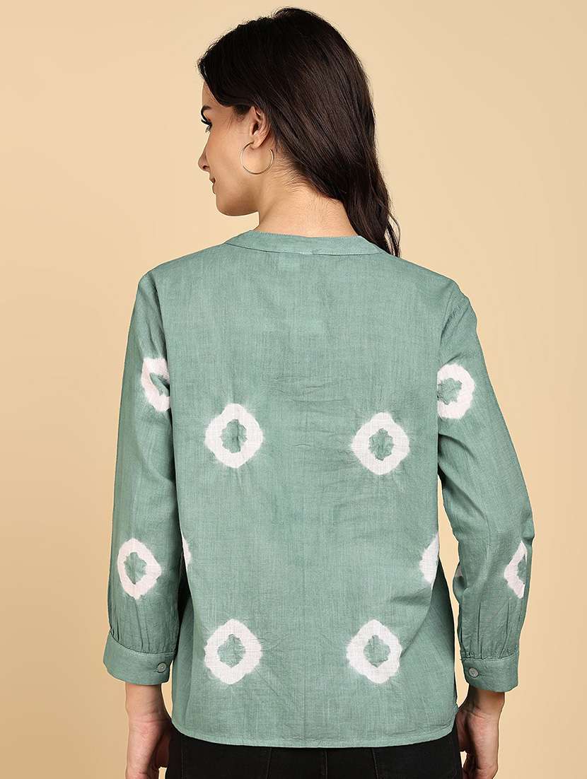 women tie & dye collared long sleeve shirt - 22364535 -  Standard Image - 3