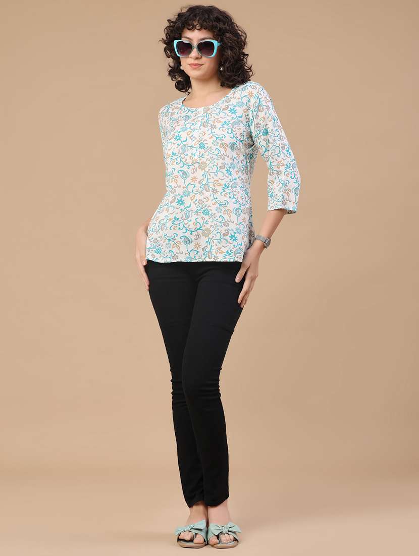 women printed round neck straight kurta - 22367375 -  Standard Image - 5