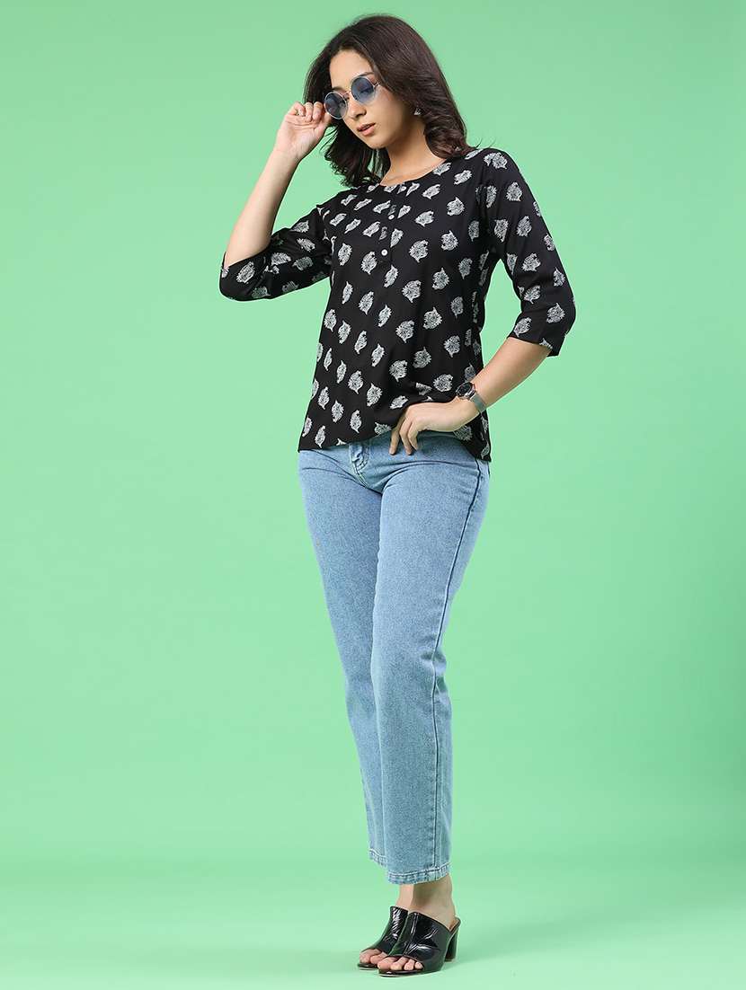 women printed round neck straight kurta - 22367377 -  Standard Image - 5