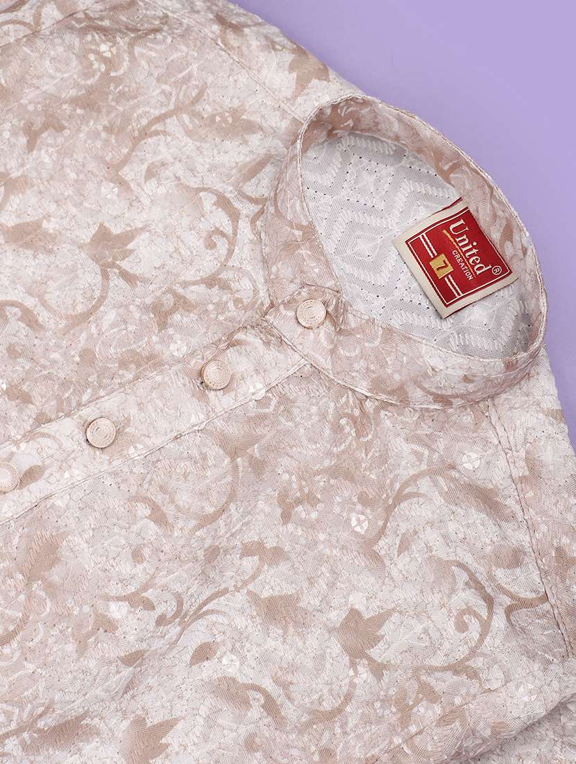 Beige Cotton Kurta Sets Kurtas & Set - 22367395 -  Standard Image - 3