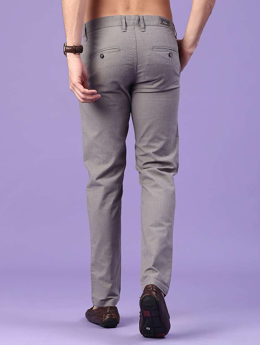grey cotton chinos casual trousers - 22367559 -  Standard Image - 3