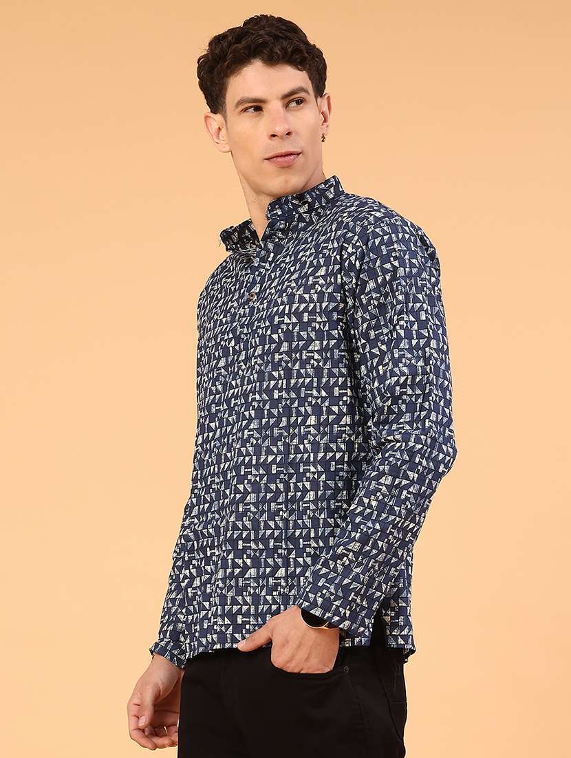 blue cotton kurta pyjama ethnic wear - 22368085 -  Standard Image - 3