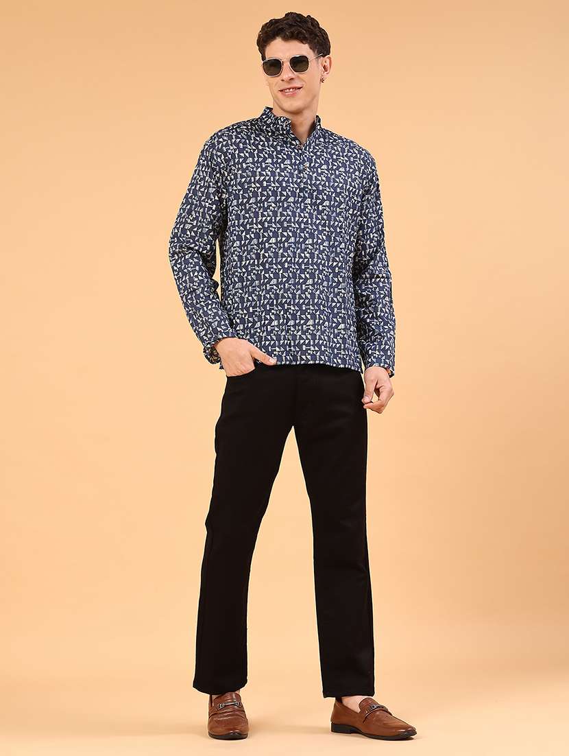 blue cotton kurta pyjama ethnic wear - 22368085 -  Standard Image - 5