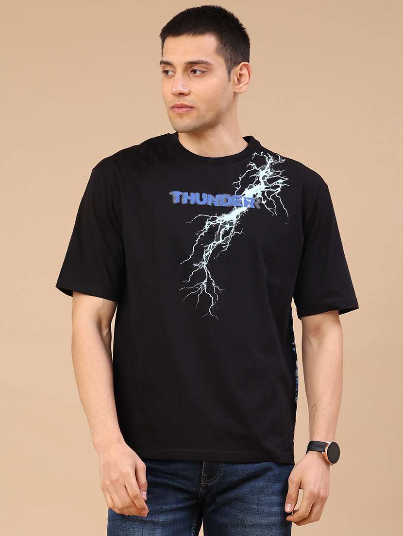 men printed short sleeve loose fit t-shirt