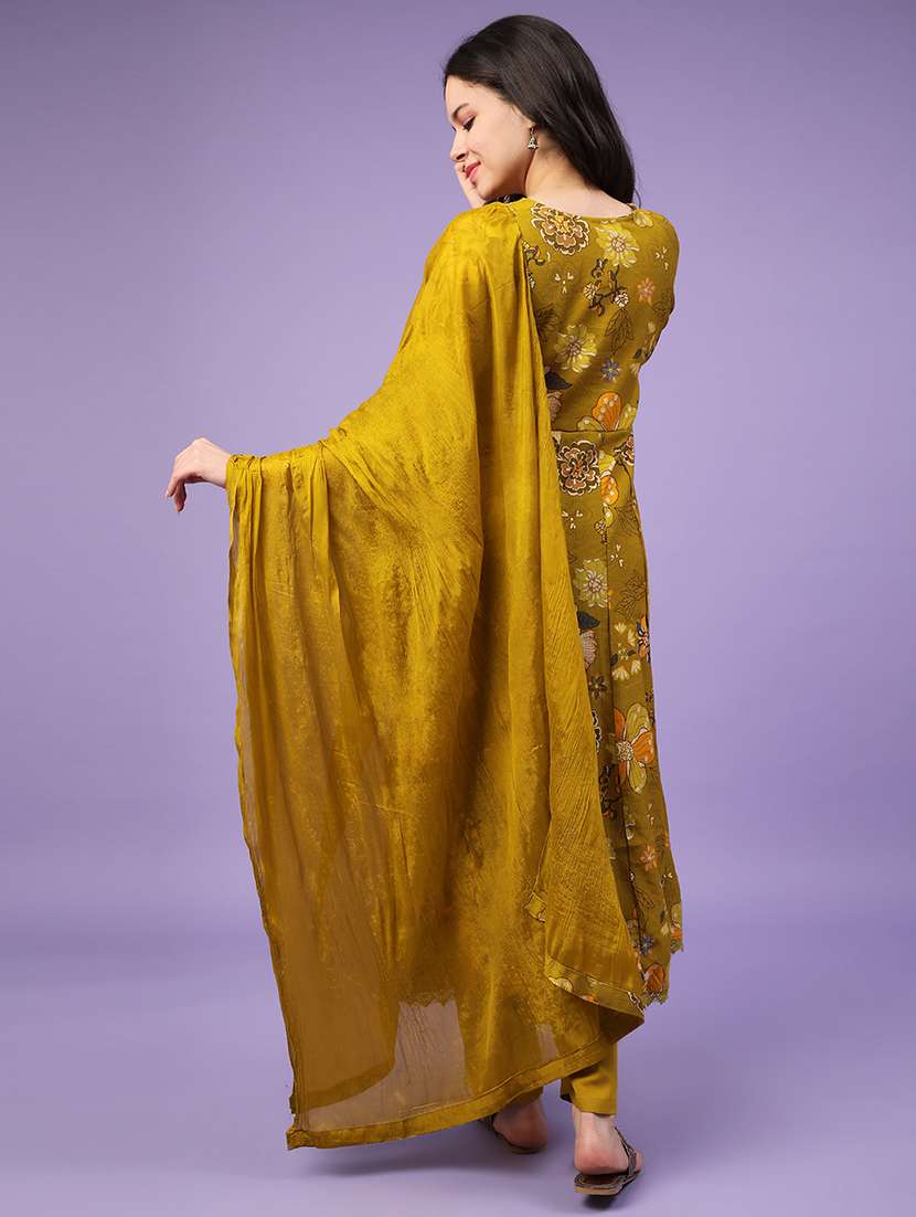 yellow cotton kurta salwar  set - 22368279 -  Standard Image - 3