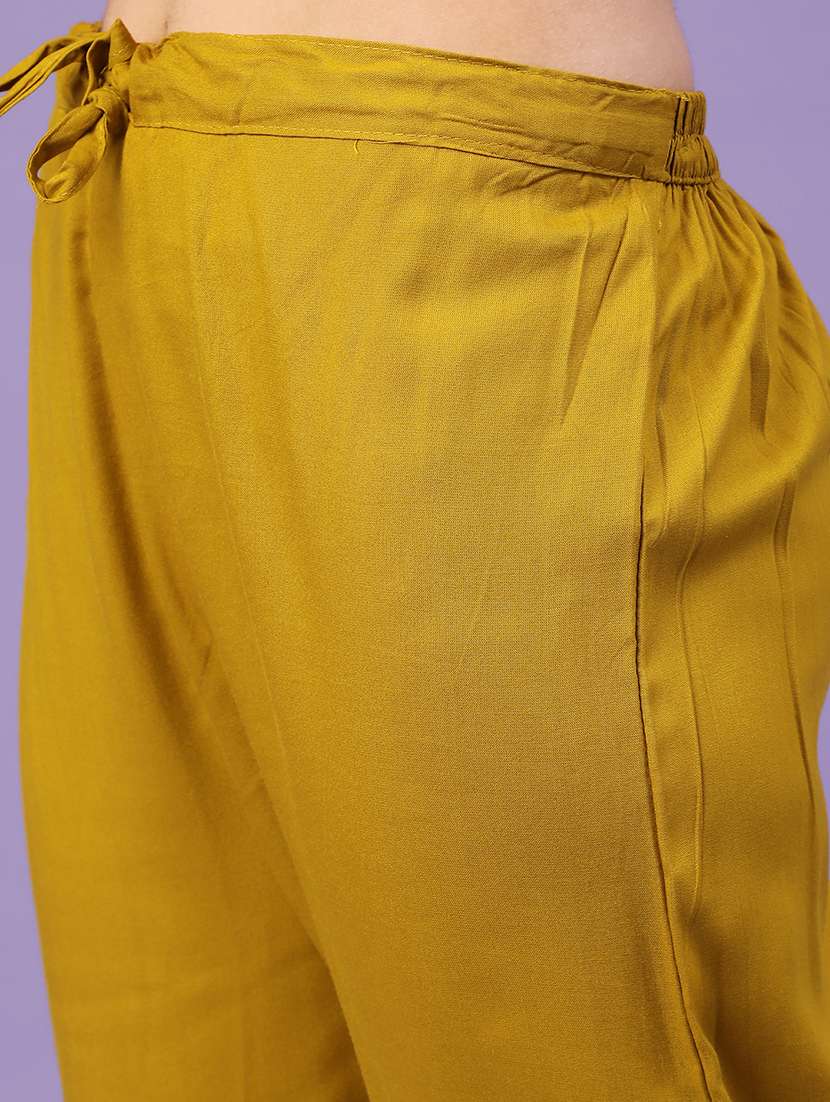 yellow cotton kurta salwar  set - 22368279 -  Standard Image - 5